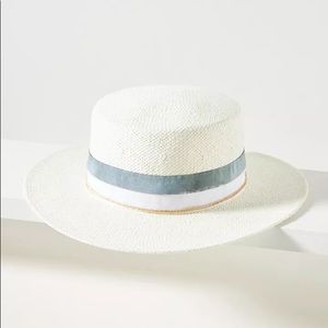 NWOT Anthropologie Birdie Trimmed Boater Hat